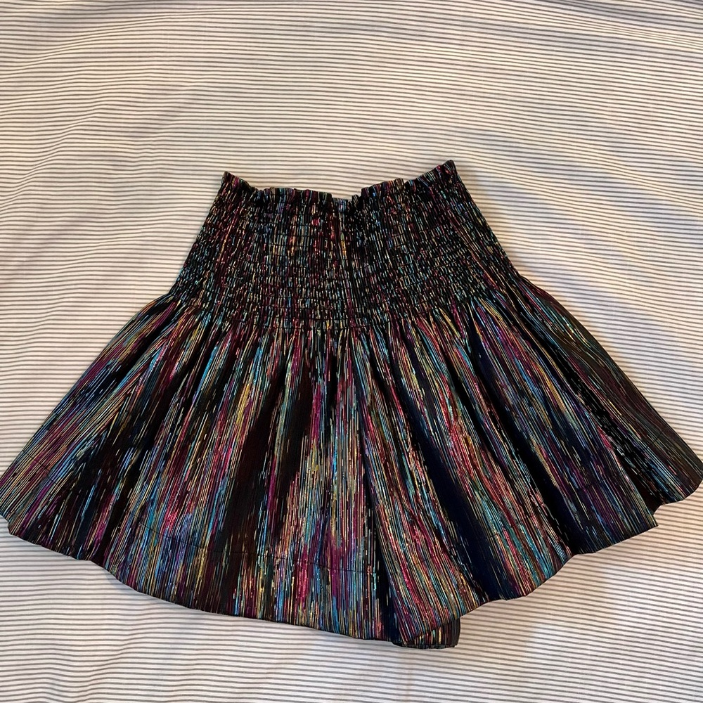 Queen Of Sparkles Black Leather Swing Shorts - small